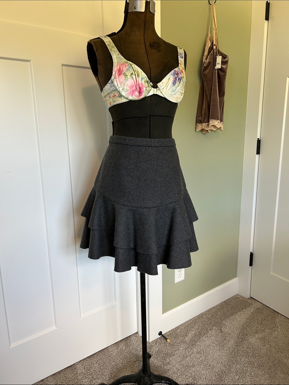 J. Crew winter wool mini skirt flared and lined & layered nwot